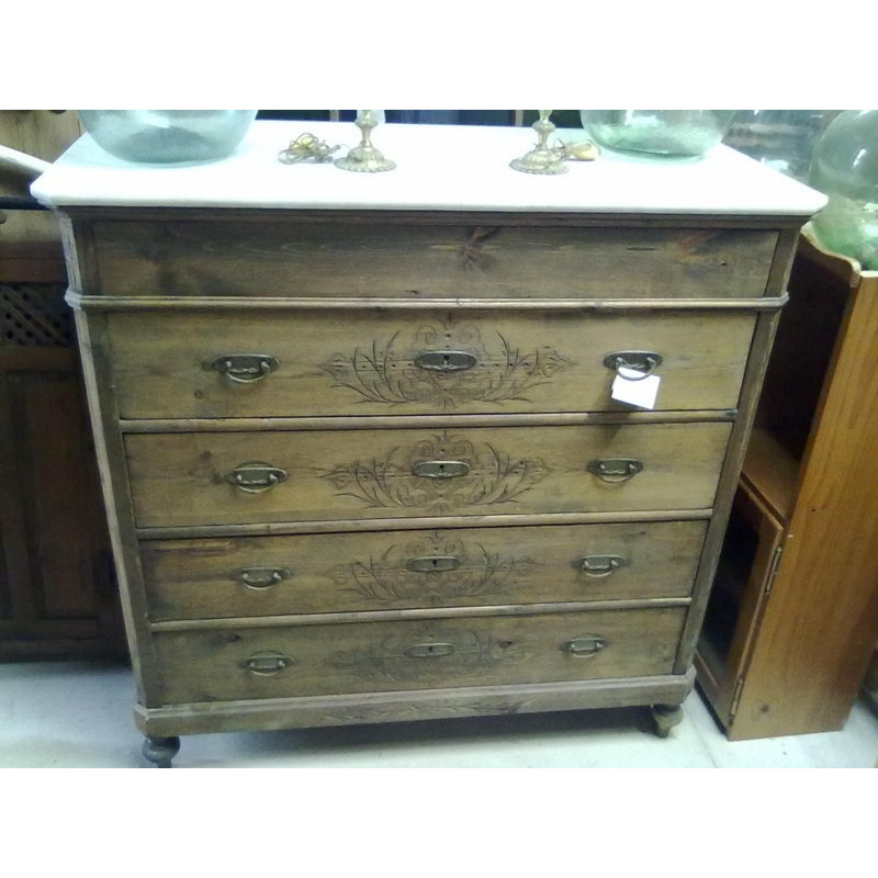 COMODA ANTIGUA CON MARMOL COMODA ANTIGUA CON MARMOL